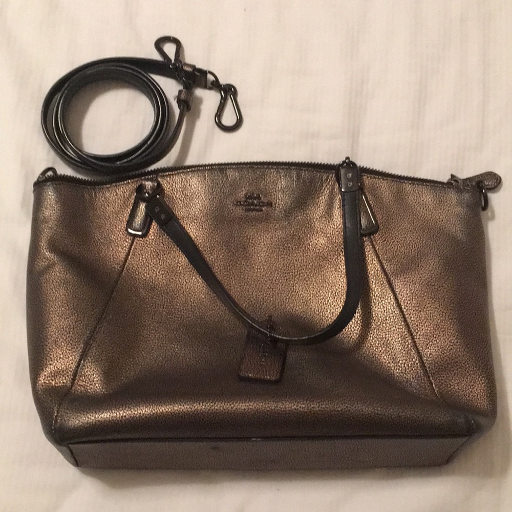 Coach purse copper Black incl strap (used quality)